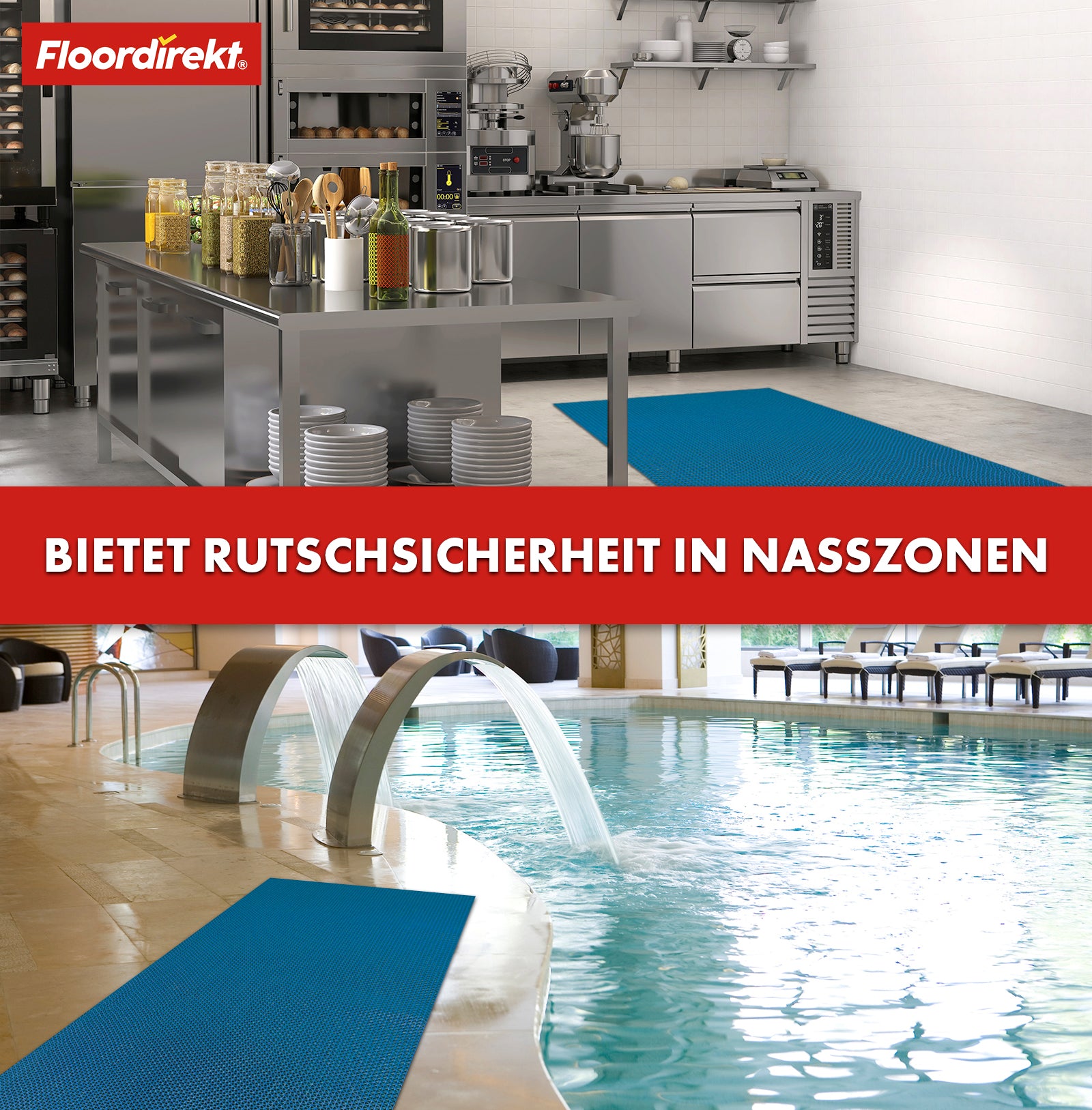 Z-Mat | Für Hygienebereiche | Viele Grössen + Zuschnitt | Viele Farben