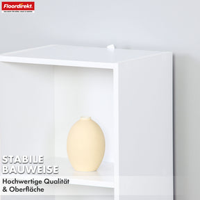Bücherregal | Alaska | Weißer MDF-Bücherschrank mit 4 oder 5 Ebenen | schlank, modern & platzsparend