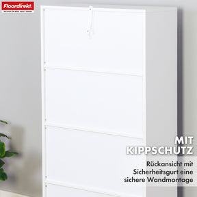Bücherregal | Arkansas | Weißes MDF-Standregal mit 5–9 Fächern für Bücher und Wohnaccessoires