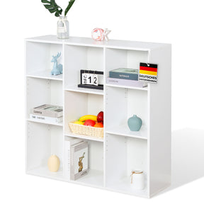 Bücherregal | Arkansas | Weißes MDF-Standregal mit 5–9 Fächern für Bücher und Wohnaccessoires