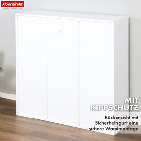 Bücherregal | Arkansas | Weißes MDF-Standregal mit 5–9 Fächern für Bücher und Wohnaccessoires