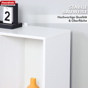 Bücherregal | Arkansas | Weißes MDF-Standregal mit 5–9 Fächern für Bücher und Wohnaccessoires