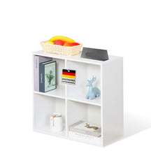Bücherregal | California | Modernes, platzsparendes MDF-Regal mit Anti-Kipp-Sicherung in Weiß 4-8 offene Fächer