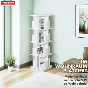 Bücherregal | Indiana | Drehregal mit 3 oder 4 Etagen | 360° Standregal für Wohnzimmer, Büro & Schlafzimmer
