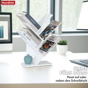 Bücherregal | Louisiana | Baumförmiges Standregal in Weiß mit 5 oder 9 Etagen aus Holz