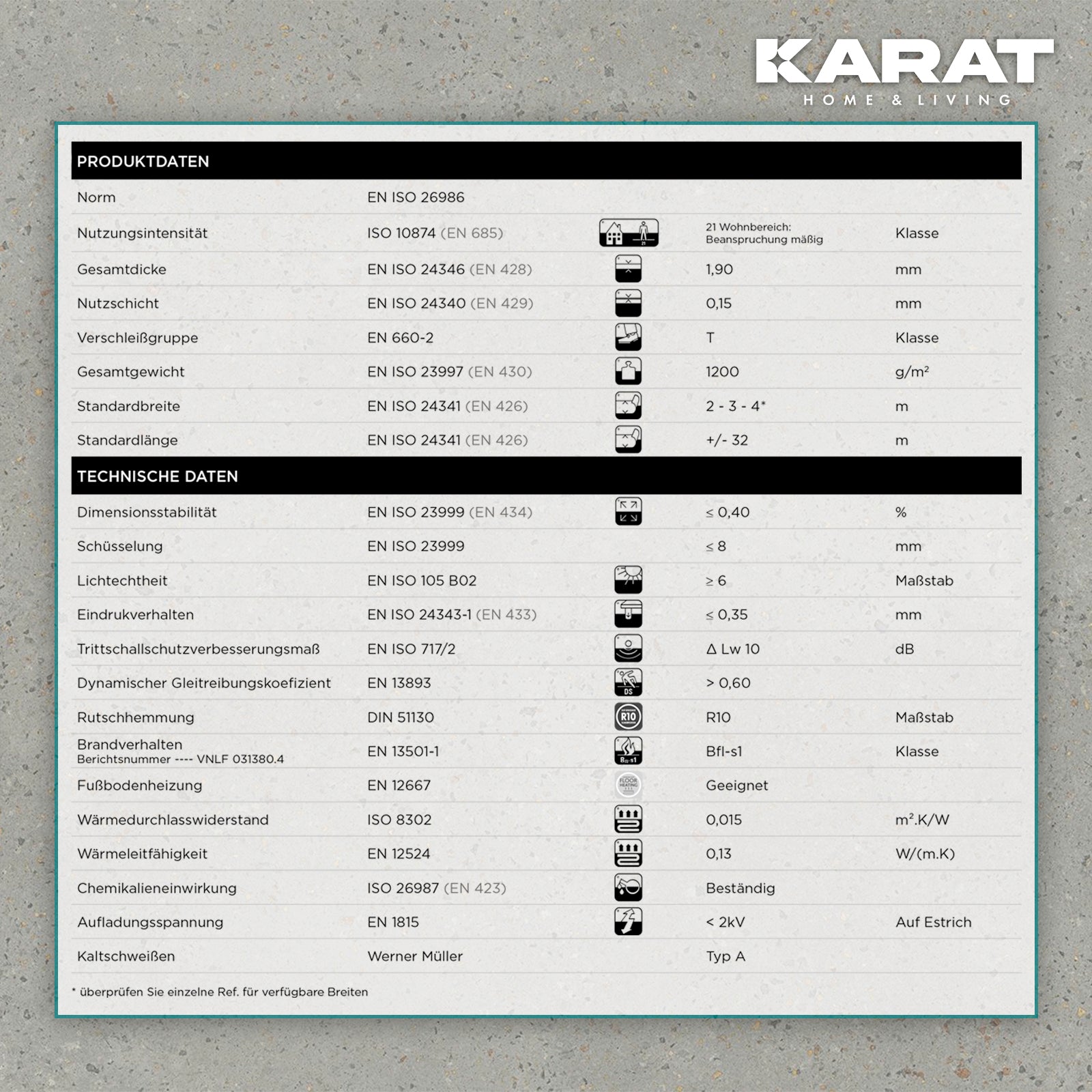 CV-Belag | Zaragoza 193L | Eleganter CV-Belag für dauerhaften Komfort und Qualität