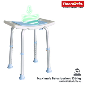 Dusch- und Badhocker | Nora | Höhenverstellbarer, rutschfester und langlebiger Sitz für Bad und Dusche