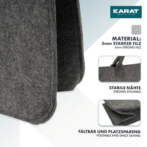 Filztasche Conny | Kaminholztasche | Einkaufstasche | Faltbar | 2er oder 4er Set