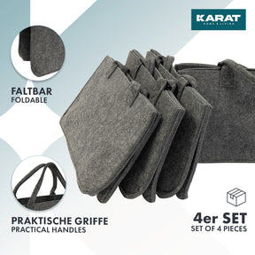 Filztasche Conny | Kaminholztasche | Einkaufstasche | Faltbar | 2er oder 4er Set