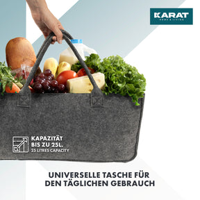 Filztasche Conny | Kaminholztasche | Einkaufstasche | Faltbar | 2er oder 4er Set