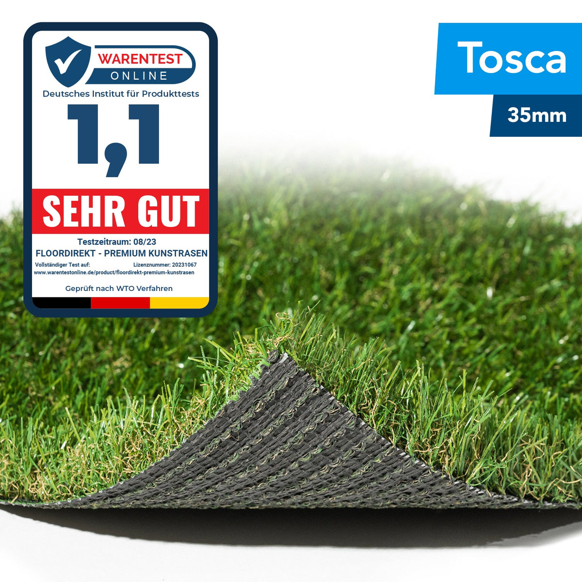 ✂ Kunstrasen Tosca | Höhe: 35 mm | Gewicht: 200 g/m²
