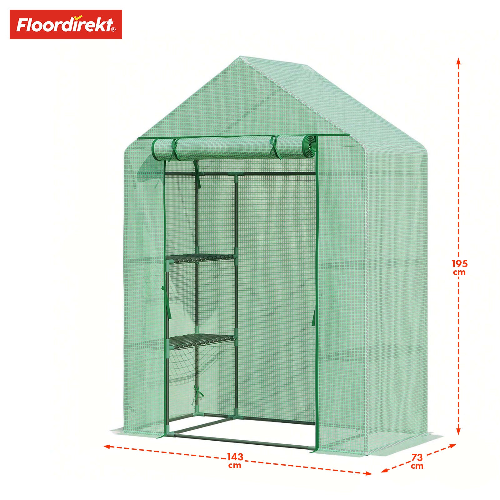 Gewächshaus | Harrest | Langlebiges, UV-beständiges Foliengewächshaus mit stabilem Stahlrahmen und Metallablagegitter | Zwei Größen zur Auswahl
