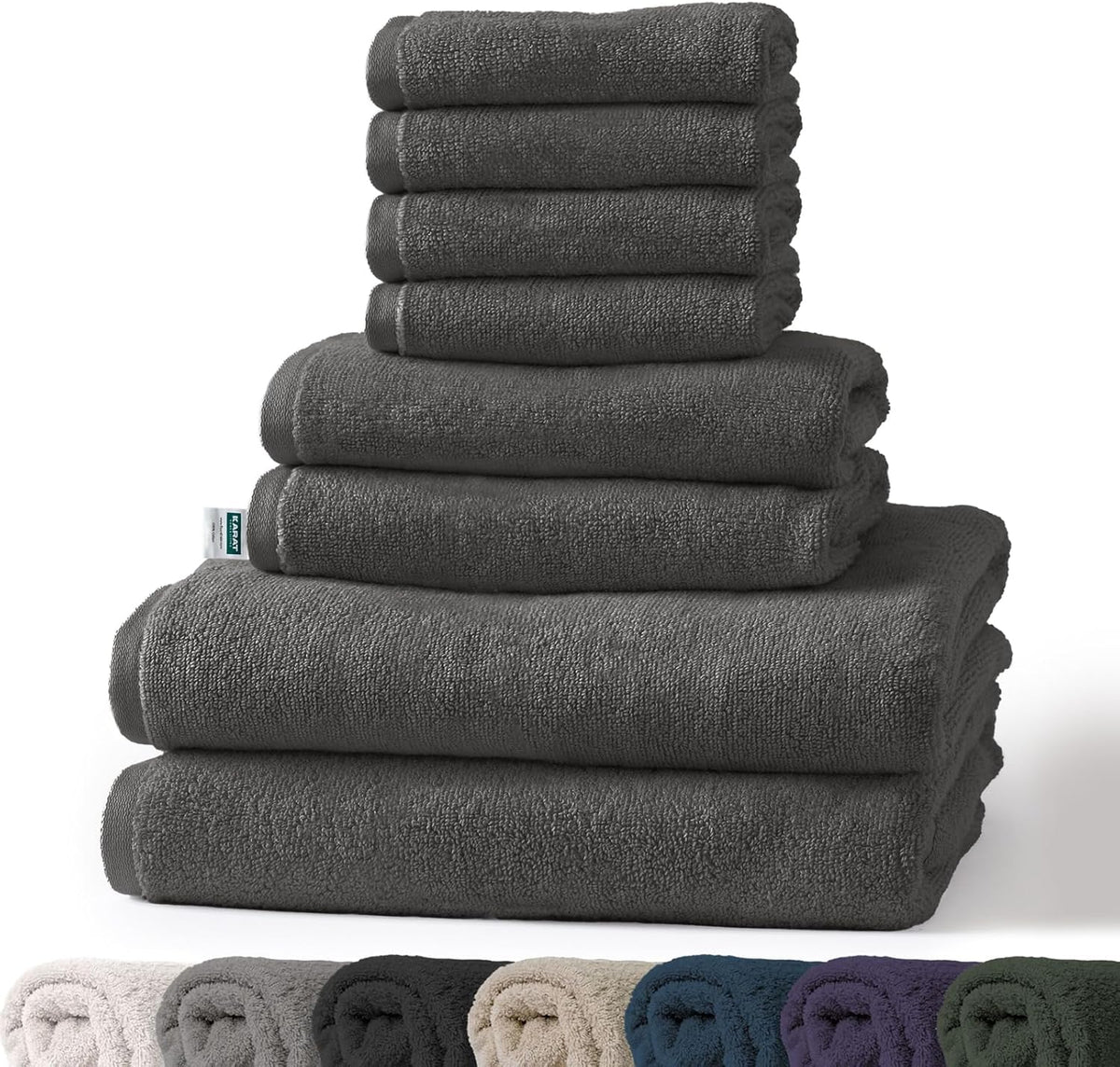 Handtuch-Set Bay | 8-teiliges Set Handtücher aus 100% Baumwolle | 2 x Badetuch, 2 x Handtuch und 4 x Seiftuch