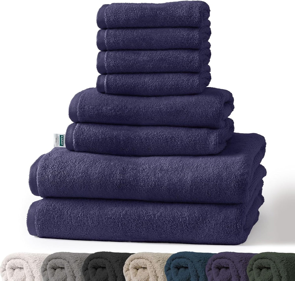 Handtuch-Set Bay | 8-teiliges Set Handtücher aus 100% Baumwolle | 2 x Badetuch, 2 x Handtuch und 4 x Seiftuch
