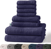 Handtuch-Set Bay | 8-teiliges Set Handtücher aus 100% Baumwolle | 2 x Badetuch, 2 x Handtuch und 4 x Seiftuch