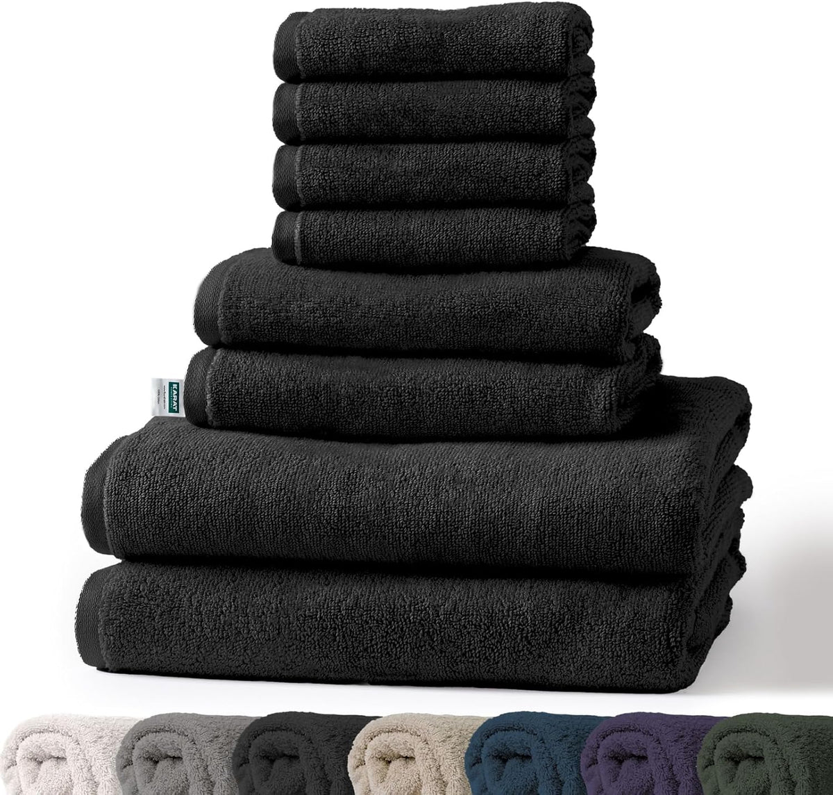Handtuch-Set Bay | 8-teiliges Set Handtücher aus 100% Baumwolle | 2 x Badetuch, 2 x Handtuch und 4 x Seiftuch