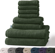 Handtuch-Set Bay | 8-teiliges Set Handtücher aus 100% Baumwolle | 2 x Badetuch, 2 x Handtuch und 4 x Seiftuch