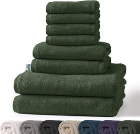 Handtuch-Set Bay | 8-teiliges Set Handtücher aus 100% Baumwolle | 2 x Badetuch, 2 x Handtuch und 4 x Seiftuch