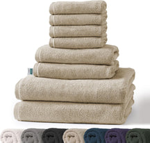 Handtuch-Set Bay | 8-teiliges Set Handtücher aus 100% Baumwolle | 2 x Badetuch, 2 x Handtuch und 4 x Seiftuch
