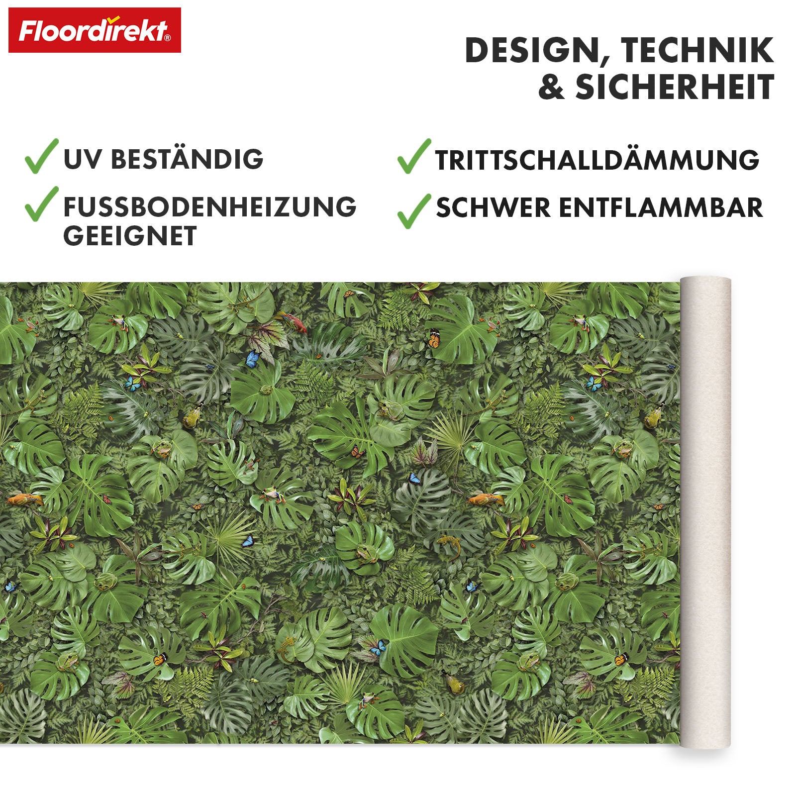 3D CV-Belag | Eldorado | Tropisches Tier- und Pflanzenmuster für stilvolle Räume