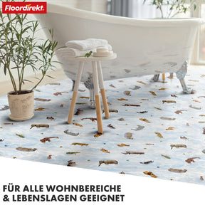 3D CV-Belag | Clouds Safari | Vinyl-Bodenbelag mit realistischem Tier- & Wolkendesign