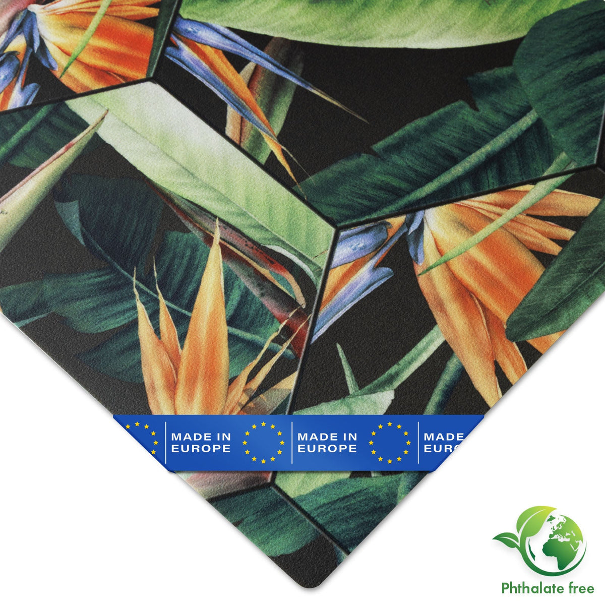 ✂ 3D CV-Belag | Strelitzia 536M | Vinyl-Bodenbelag mit tropischem Design in realistischer Fliesenoptik
