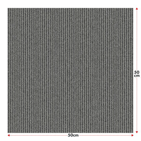 Teppichfliesen | Bern | 50 x 50 cm | Selbstliegend mit Streifendesign | In Anthrazit, Grau & Beige für Gewerbe und Privathaushalte