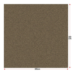 Teppichfliesen | Bern | 50 x 50 cm | Selbstliegend mit Streifendesign | In Anthrazit, Grau & Beige für Gewerbe und Privathaushalte
