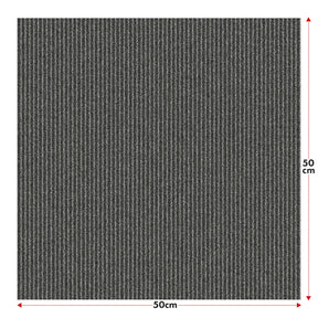 Teppichfliesen | Bern | 50 x 50 cm | Selbstliegend mit Streifendesign | In Anthrazit, Grau & Beige für Gewerbe und Privathaushalte