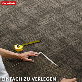 Teppichfliesen | Luzern | 50 x 50 cm | Komfortabel, schalldämmend & für Fußbodenheizung geeignet | In 4 Farben erhältlich