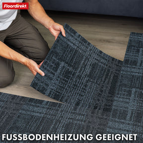 Teppichfliesen | Luzern | 50 x 50 cm | Komfortabel, schalldämmend & für Fußbodenheizung geeignet | In 4 Farben erhältlich