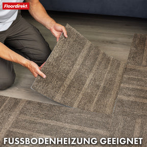 Teppichfliesen | Zürich | 50 x 50 cm | Ideal für Büro & Wohnräume | Hochwertige Designfliesen in 4 Farben