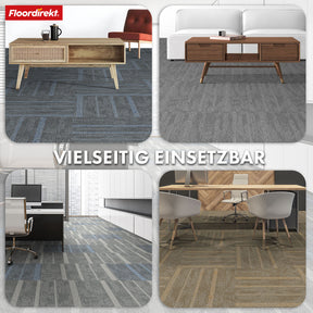 Teppichfliesen | Zürich | 50 x 50 cm | Ideal für Büro & Wohnräume | Hochwertige Designfliesen in 4 Farben