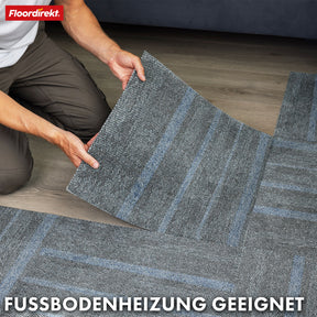 Teppichfliesen | Zürich | 50 x 50 cm | Ideal für Büro & Wohnräume | Hochwertige Designfliesen in 4 Farben