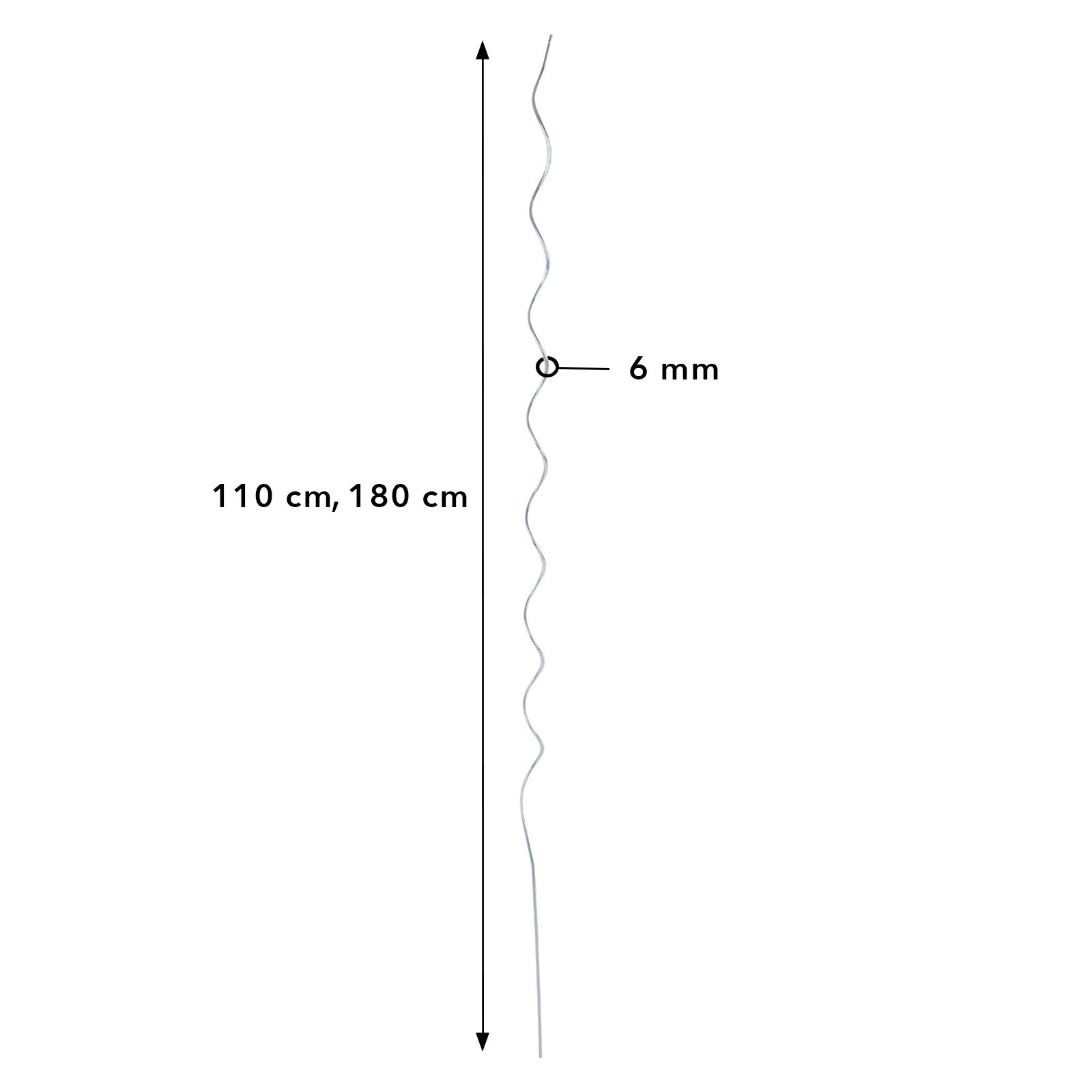 Tomatenspiralstäbe | Voll verzinkt | Pflanzstab | Erhältlich in 2 Längen