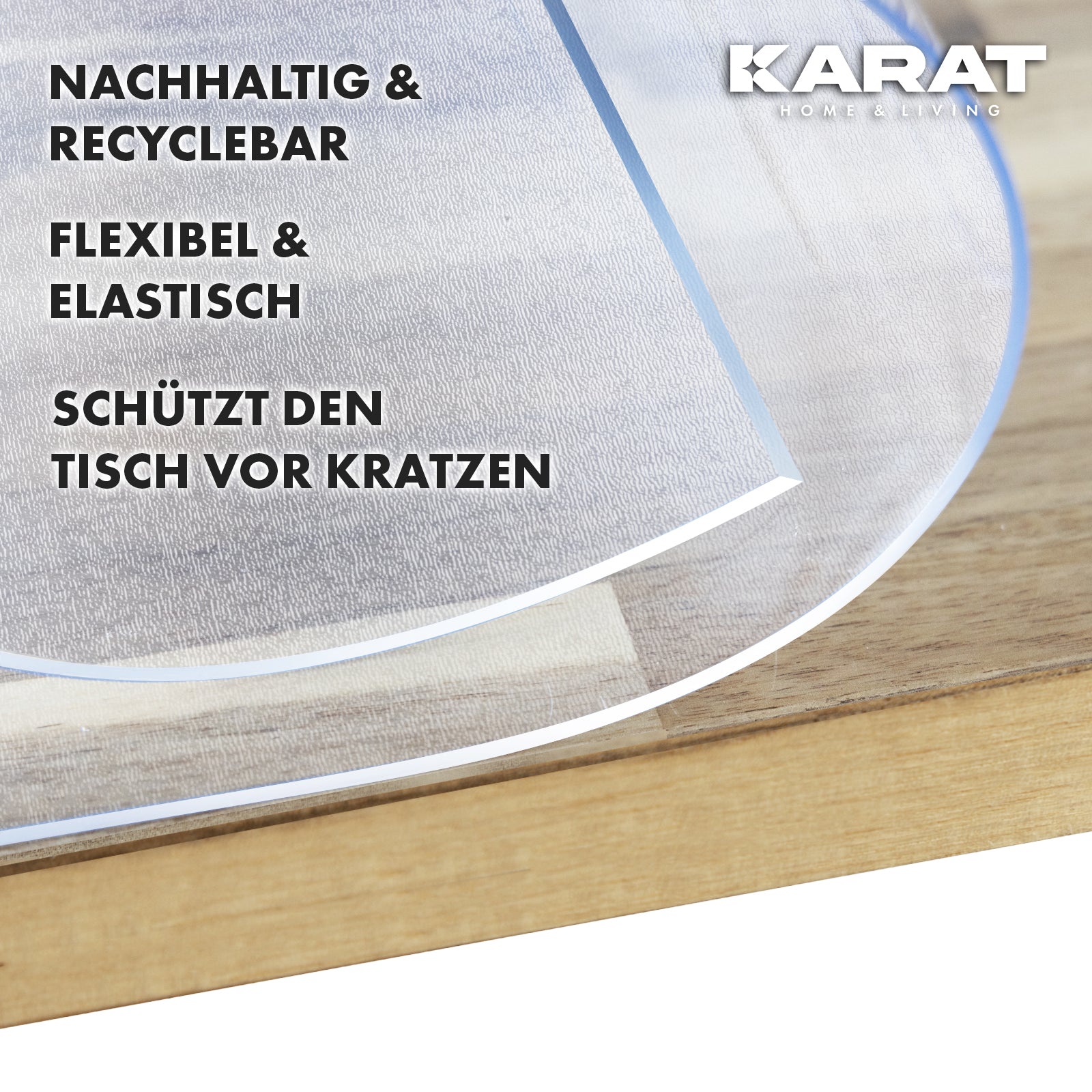 Tischfolie transparent mattiert mit abgeschrägter Kante | Imperial