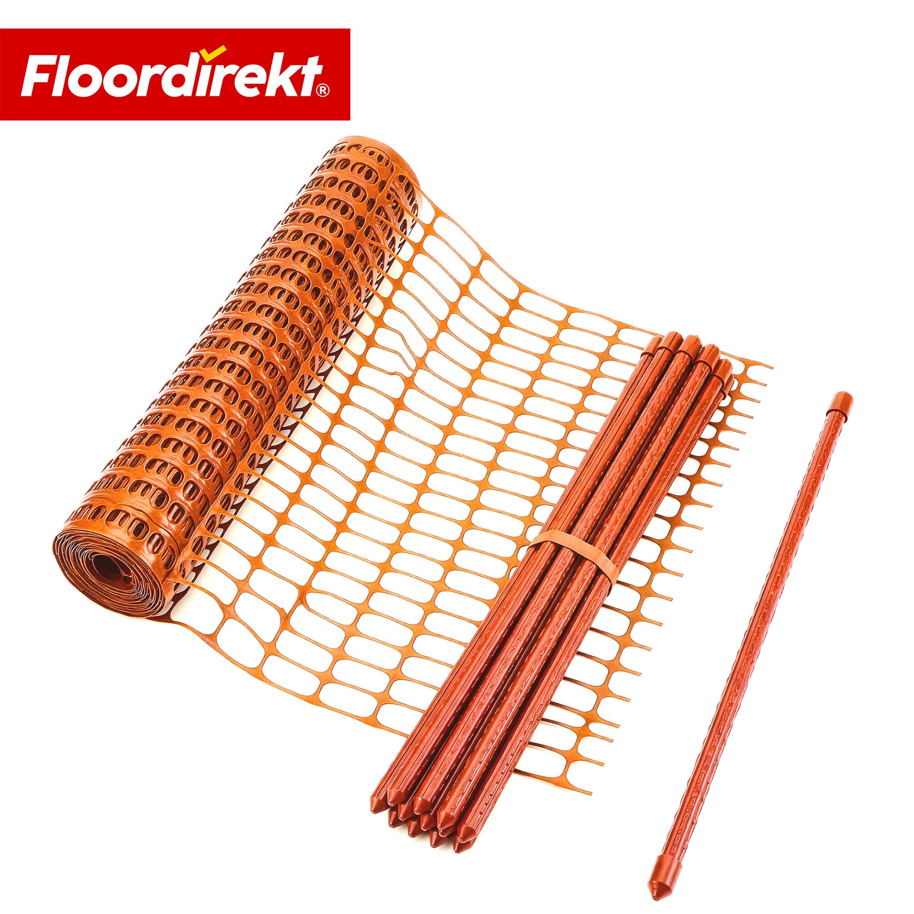 Absperrzaun Chester Set inkl. 20 Zaunpfosten & Kabelbindern | Bauzaunnetz 30 m / 50 m | Garten- & Warnzaun