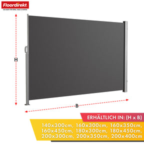 Alu-Seitenmarkise | Sicht- & Sonnenschutz für Terrasse, Balkon & Garten | UV-Schutz, blickdicht & wasserabweisend | Verschiedene Farben & Größen