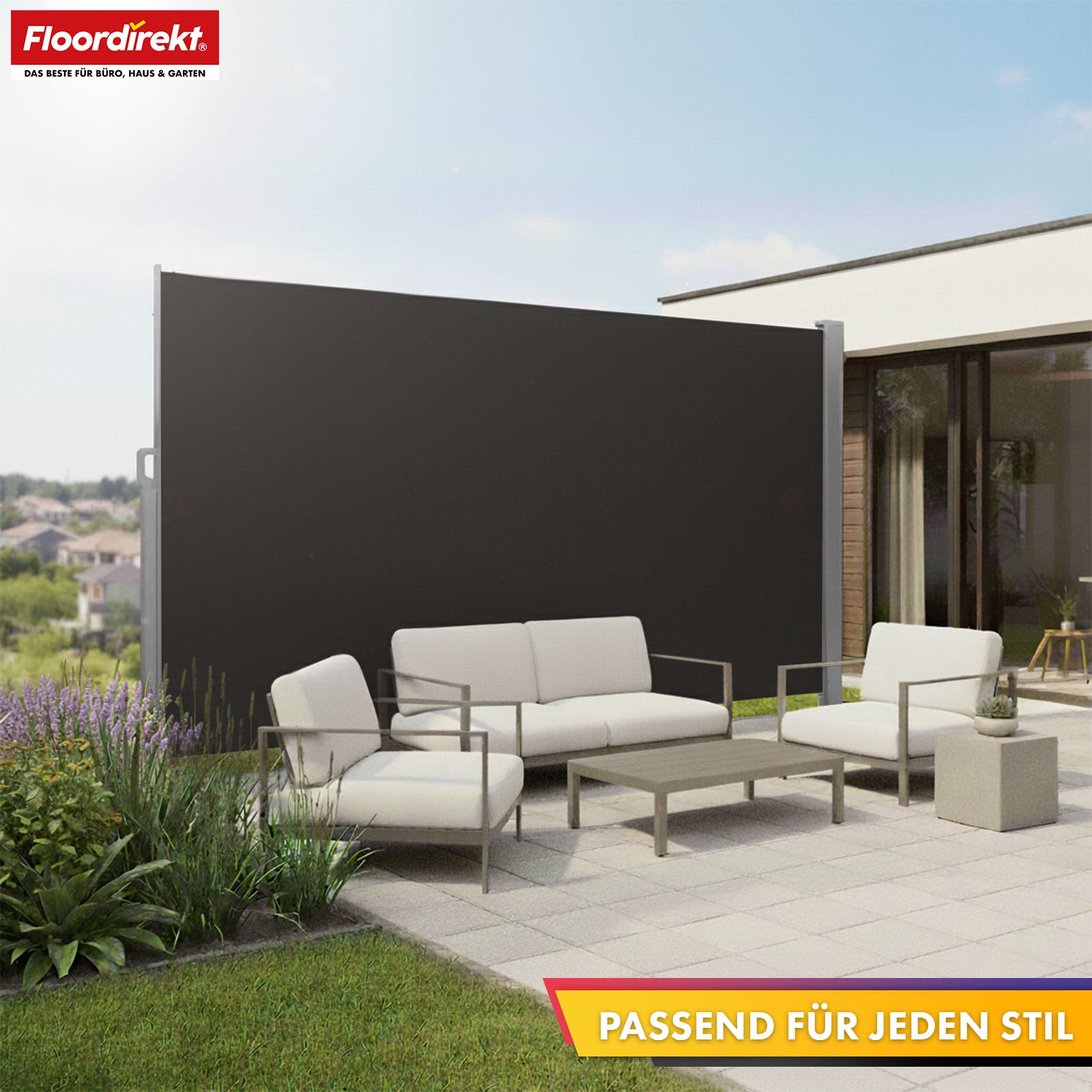 Alu-Seitenmarkise | Sicht- & Sonnenschutz für Terrasse, Balkon & Garten | UV-Schutz, blickdicht & wasserabweisend | Verschiedene Farben & Größen