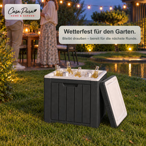 Getränkekühler | Arctic | 37 L Kühlbox mit Beistelltischfunktion in Holzoptik | 2 Farben