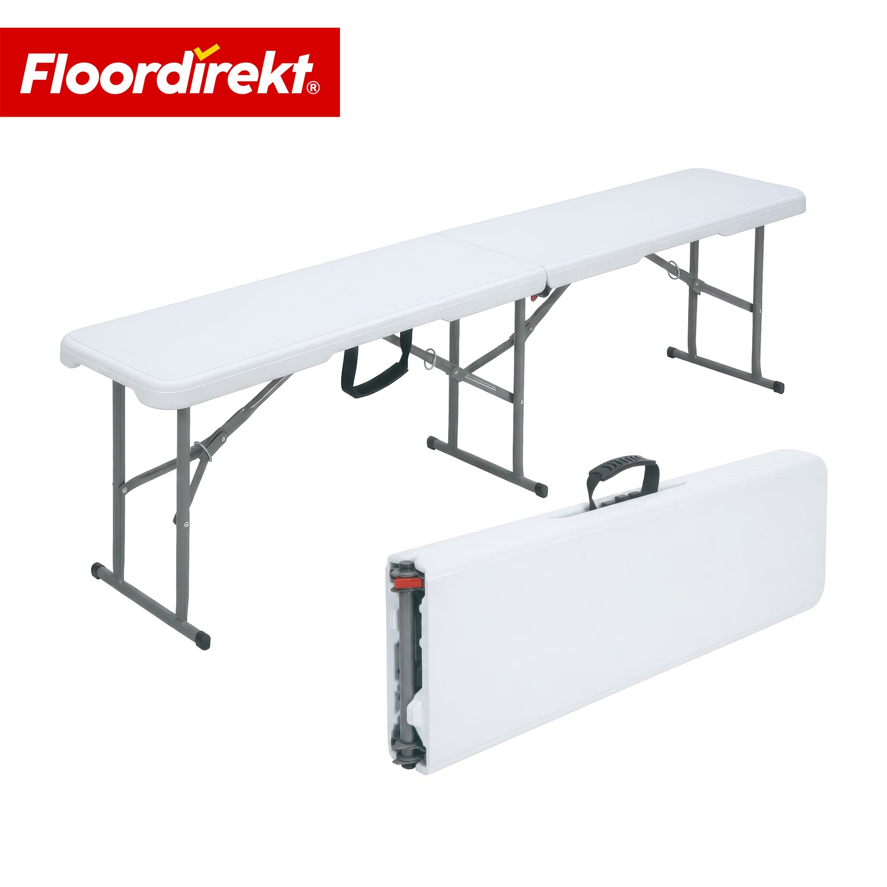 Gartenbank | Chiba | klappbare Sitzbank 183 cm in Weiß, wetterfest & bis 320 kg belastbar