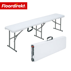 Gartenbank | Chiba | klappbare Sitzbank 183 cm in Weiß, wetterfest & bis 320 kg belastbar