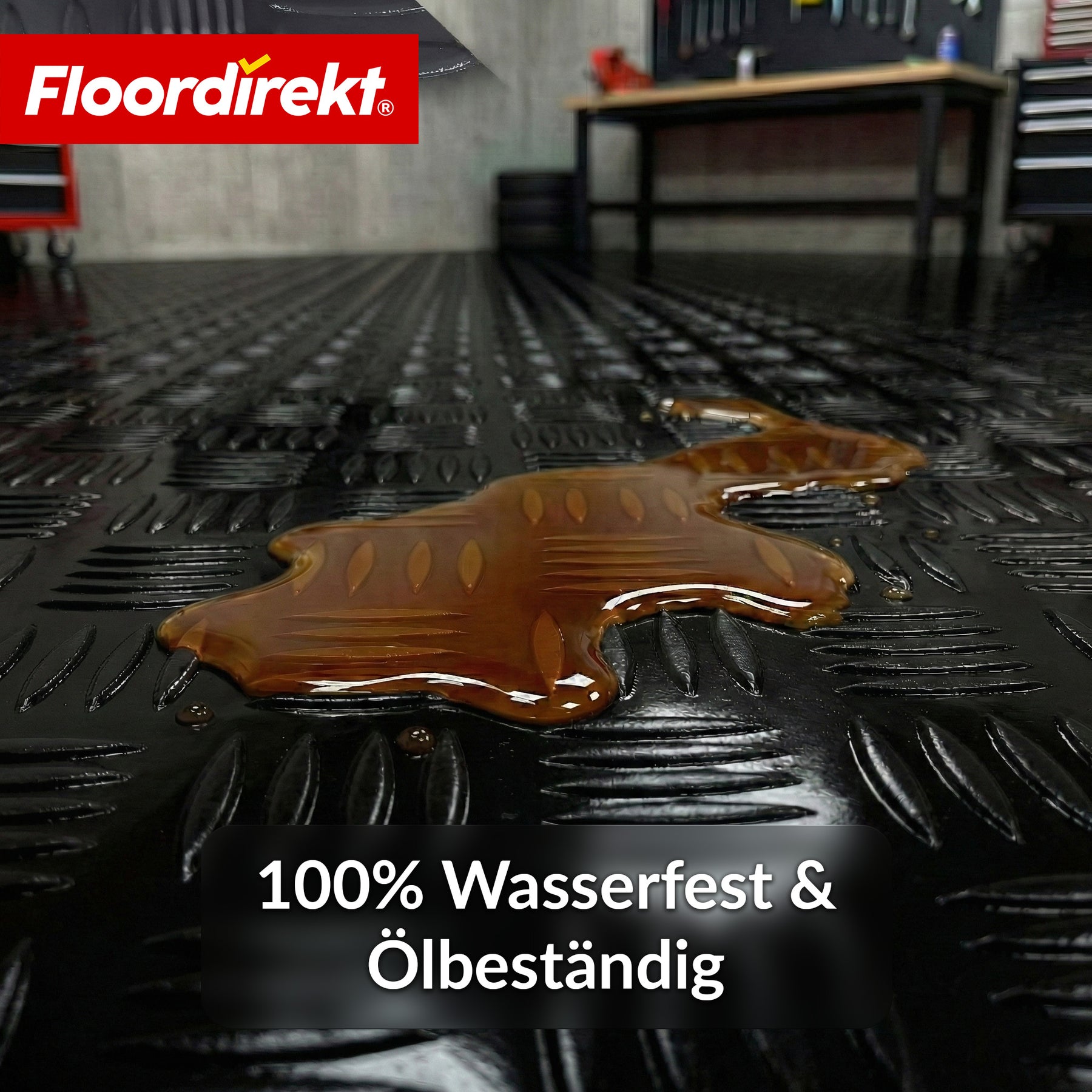 PVC-Bodenbelag | Bullet | Riffelblech-Optik | Rutschfest & Pflegeleicht | Meterware / Zuschnitt nach Maß | 110 cm Breite