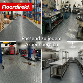 PVC-Bodenbelag | Bullet | Riffelblech-Optik | Rutschfest & Pflegeleicht | Meterware / Zuschnitt nach Maß | 110 cm Breite