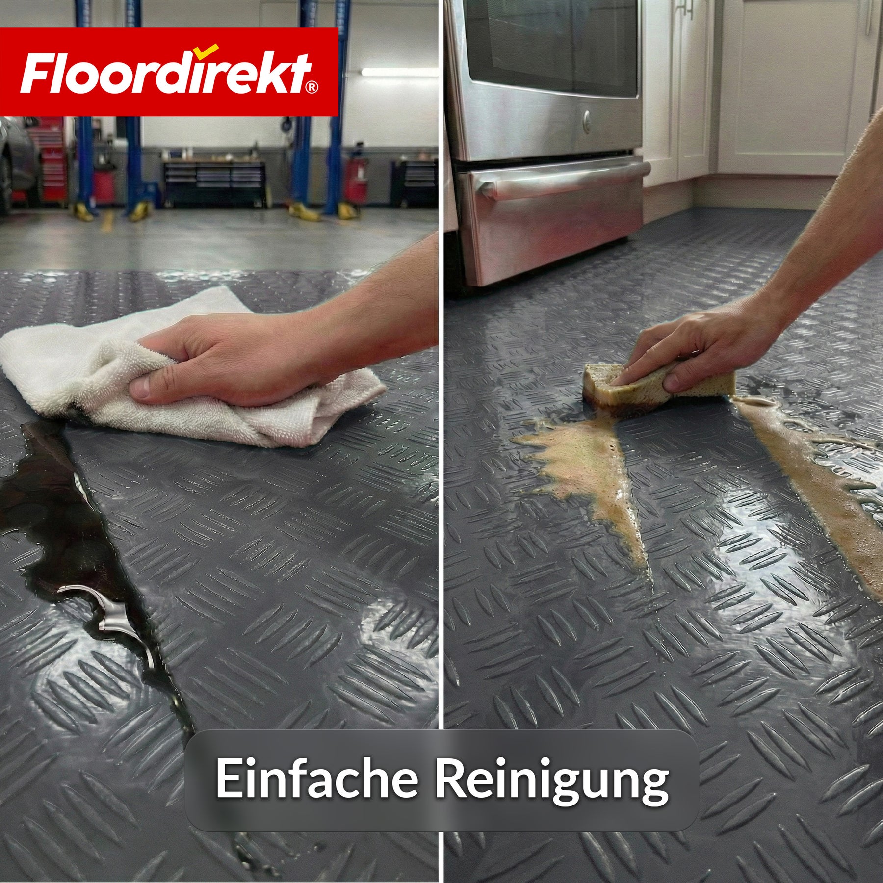 PVC-Bodenbelag | Bullet | Riffelblech-Optik | Rutschfest & Pflegeleicht | Meterware / Zuschnitt nach Maß | 110 cm Breite