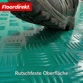 PVC-Bodenbelag | Bullet | Riffelblech-Optik | Rutschfest & Pflegeleicht | Meterware / Zuschnitt nach Maß | 110 cm Breite