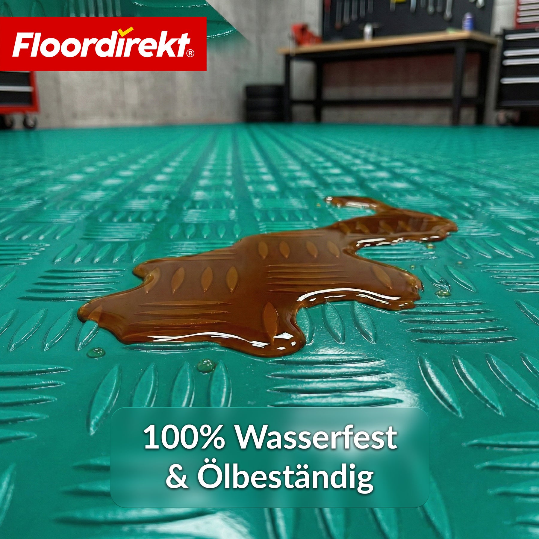 PVC-Bodenbelag | Bullet | Riffelblech-Optik | Rutschfest & Pflegeleicht | Meterware / Zuschnitt nach Maß | 110 cm Breite