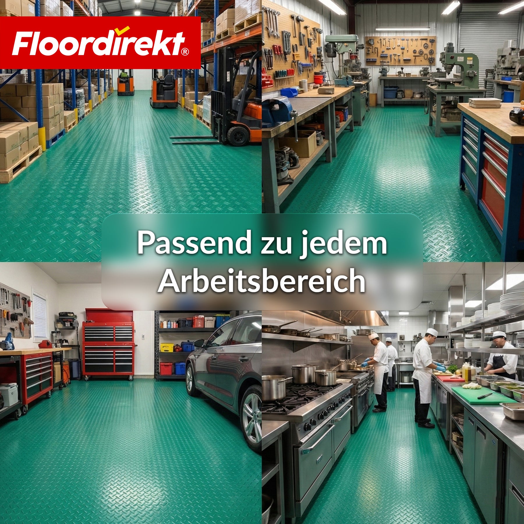 PVC-Bodenbelag | Bullet | Riffelblech-Optik | Rutschfest & Pflegeleicht | Meterware / Zuschnitt nach Maß | 110 cm Breite