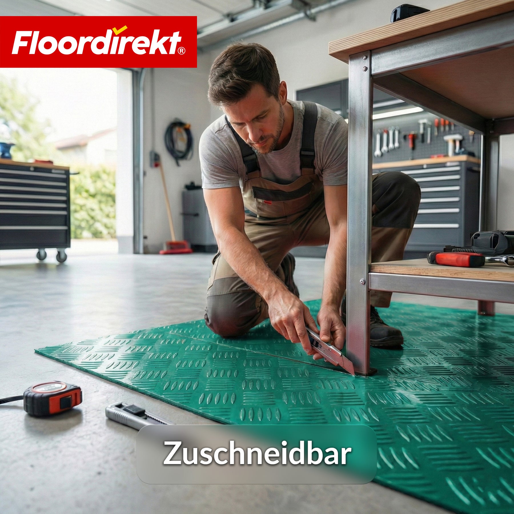 PVC-Bodenbelag | Bullet | Riffelblech-Optik | Rutschfest & Pflegeleicht | Meterware / Zuschnitt nach Maß | 110 cm Breite