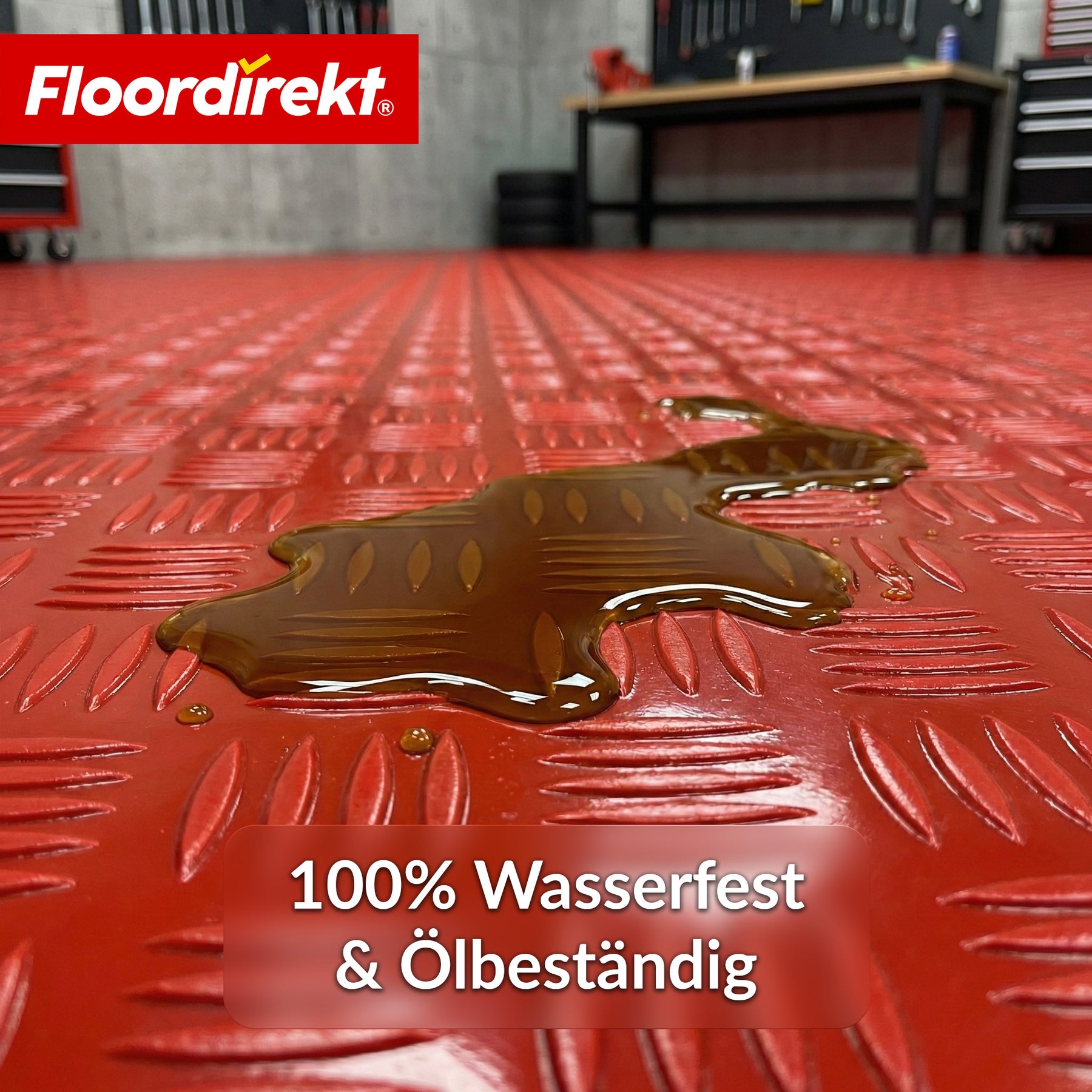 PVC-Bodenbelag | Bullet | Riffelblech-Optik | Rutschfest & Pflegeleicht | Meterware / Zuschnitt nach Maß | 110 cm Breite